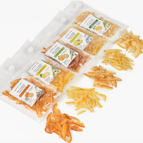Dry Candied Japanese Citrus Peels - Variety Pack (Yuzu, Amanatsu, Iyokan, Kawachi Bankan, Setouchi Lemon)