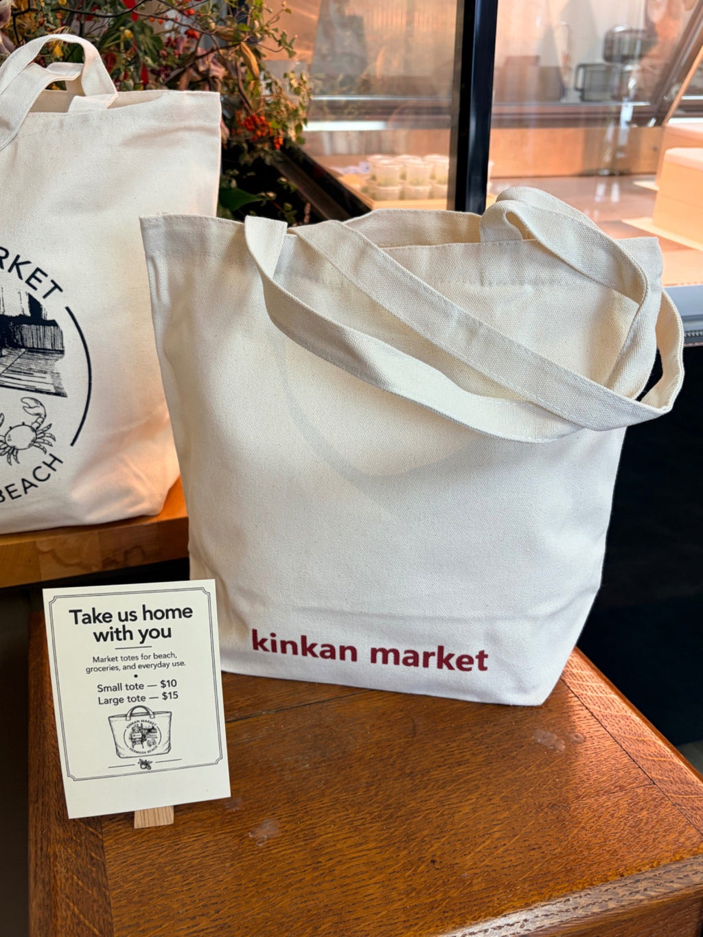 Kinkan Market canvas tote bag detail